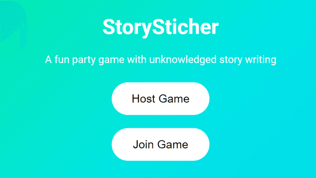 StorySticher homescreen